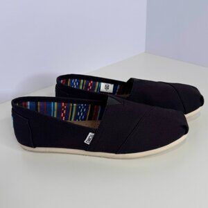 TOMS Alpargata Canvas Heritage Loafer Flat Black Women's 10.5‎